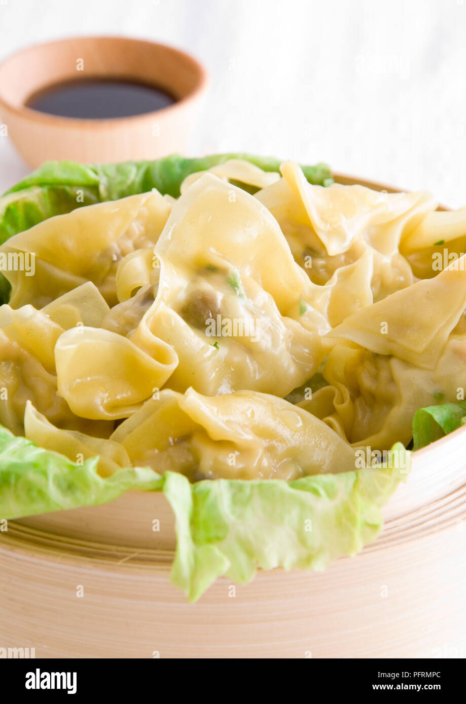 Cinese gnocchi di patate al vapore, close-up Foto Stock