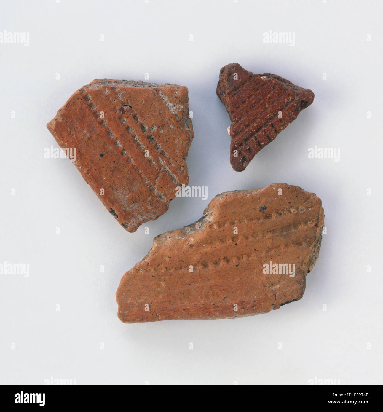 Pezzi di rotture di vasi antichi bicchieri, 2500-1800 A.C. Foto Stock