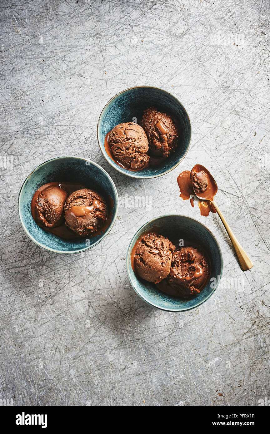 Cioccolato e sorbetto al miele Foto Stock