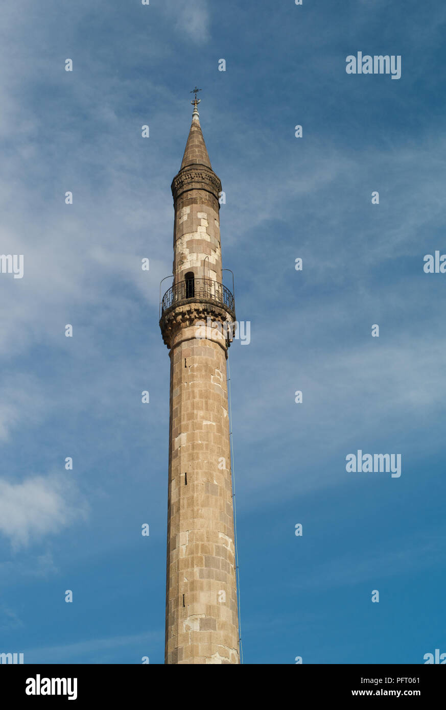 Antico minareto ottomano in Eger, Ungheria Foto Stock