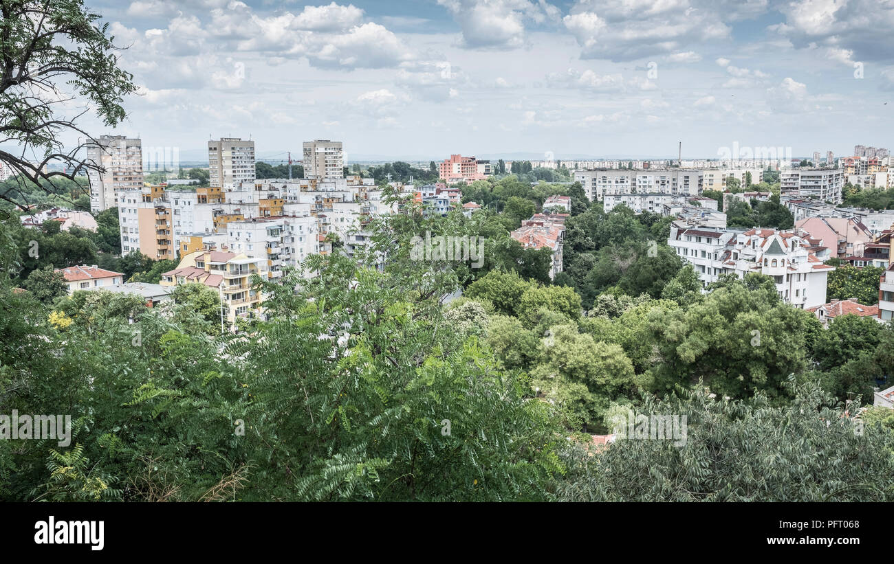 Blick über Plovdiv, Bulgarien Foto Stock