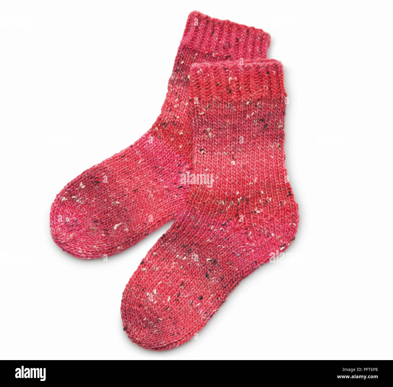 Rosso calze di lana Foto Stock