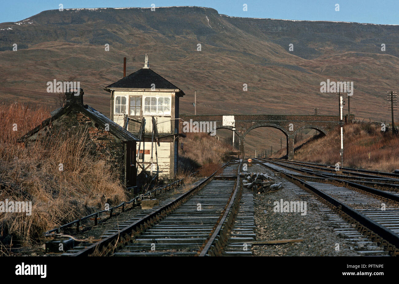Ais segnale Gill casella sul British Rail arrivino a Carlisle linea ferroviaria. Foto Stock