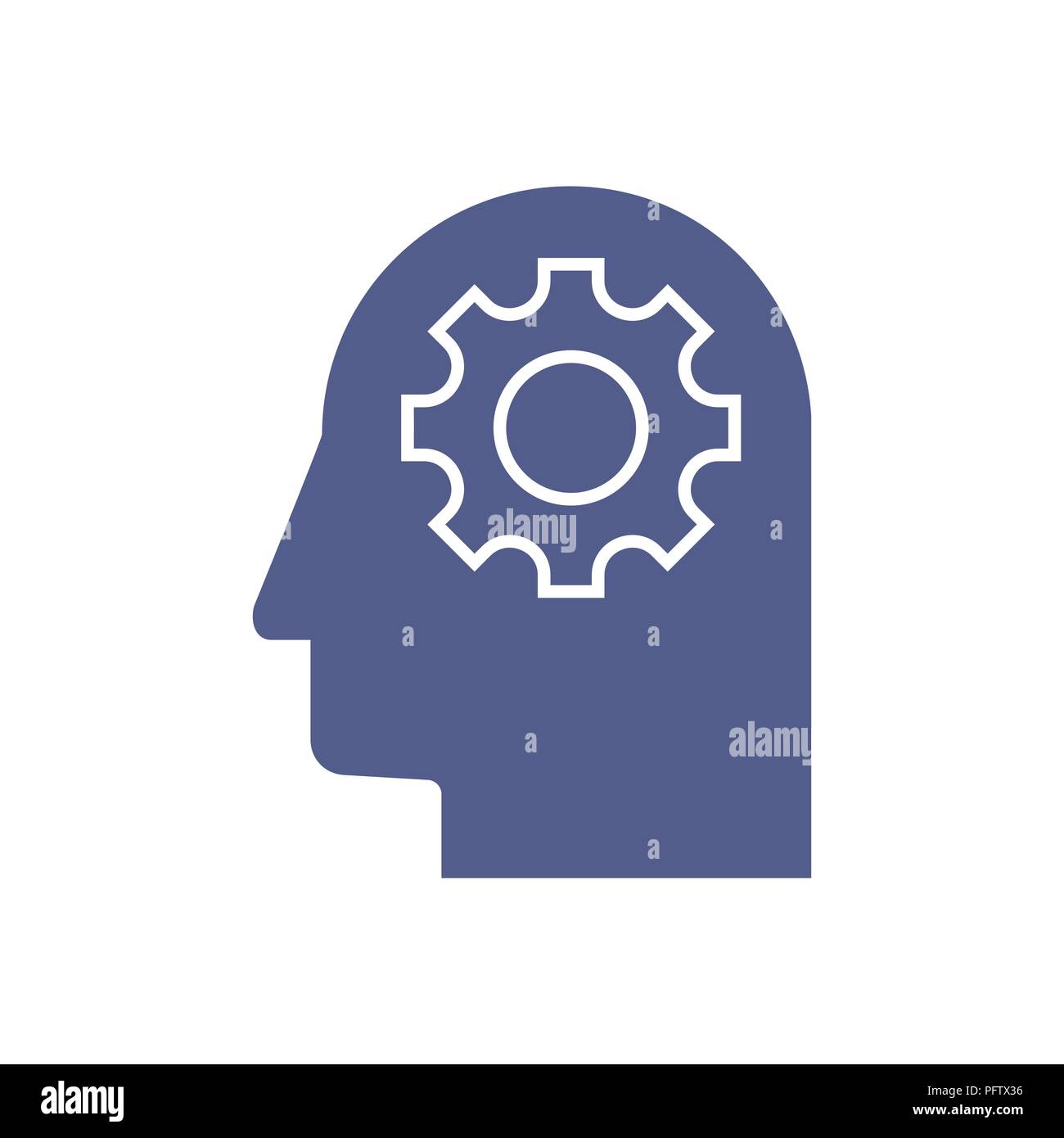 Illustrazione astratta di una scheda di circuito elettronico del cervello in profilo, ia intelligenza artificiale di concetto Illustrazione Vettoriale