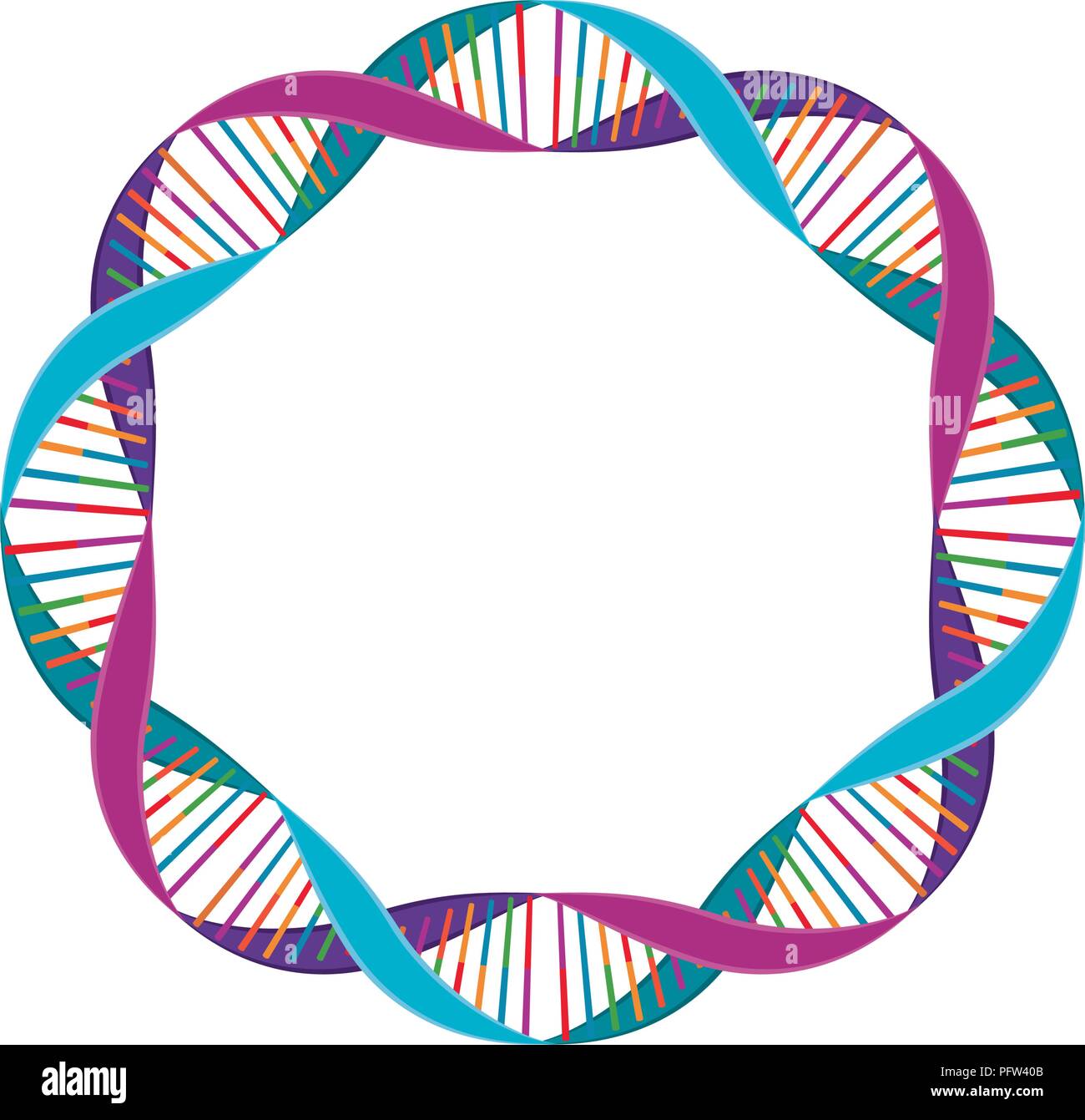 Dna circolare a catena icona della scienza Illustrazione Vettoriale