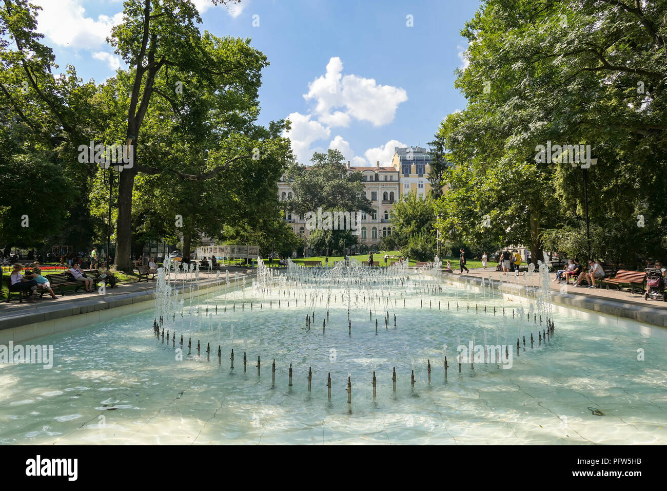 Città Giardino fontane, Sofia, Bulgaria Foto Stock