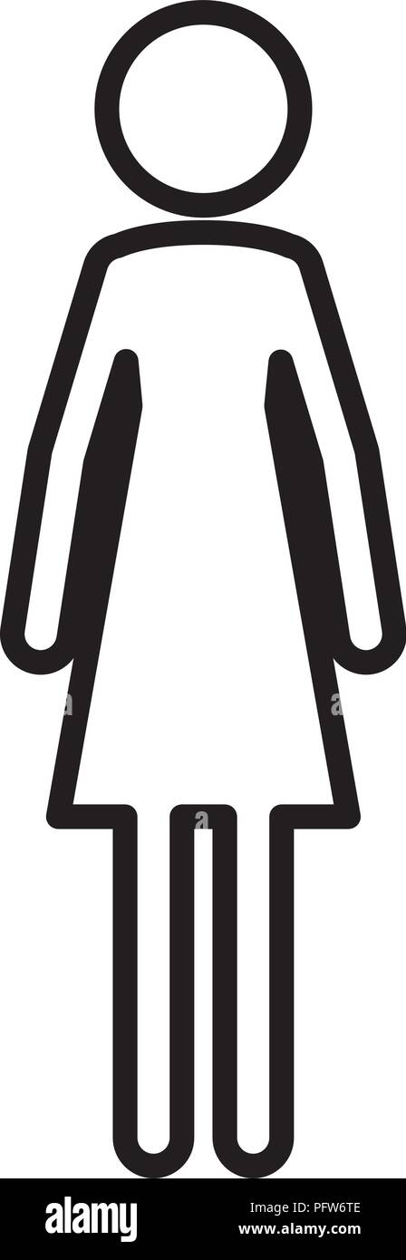 Figura femminile sagoma umana Illustrazione Vettoriale