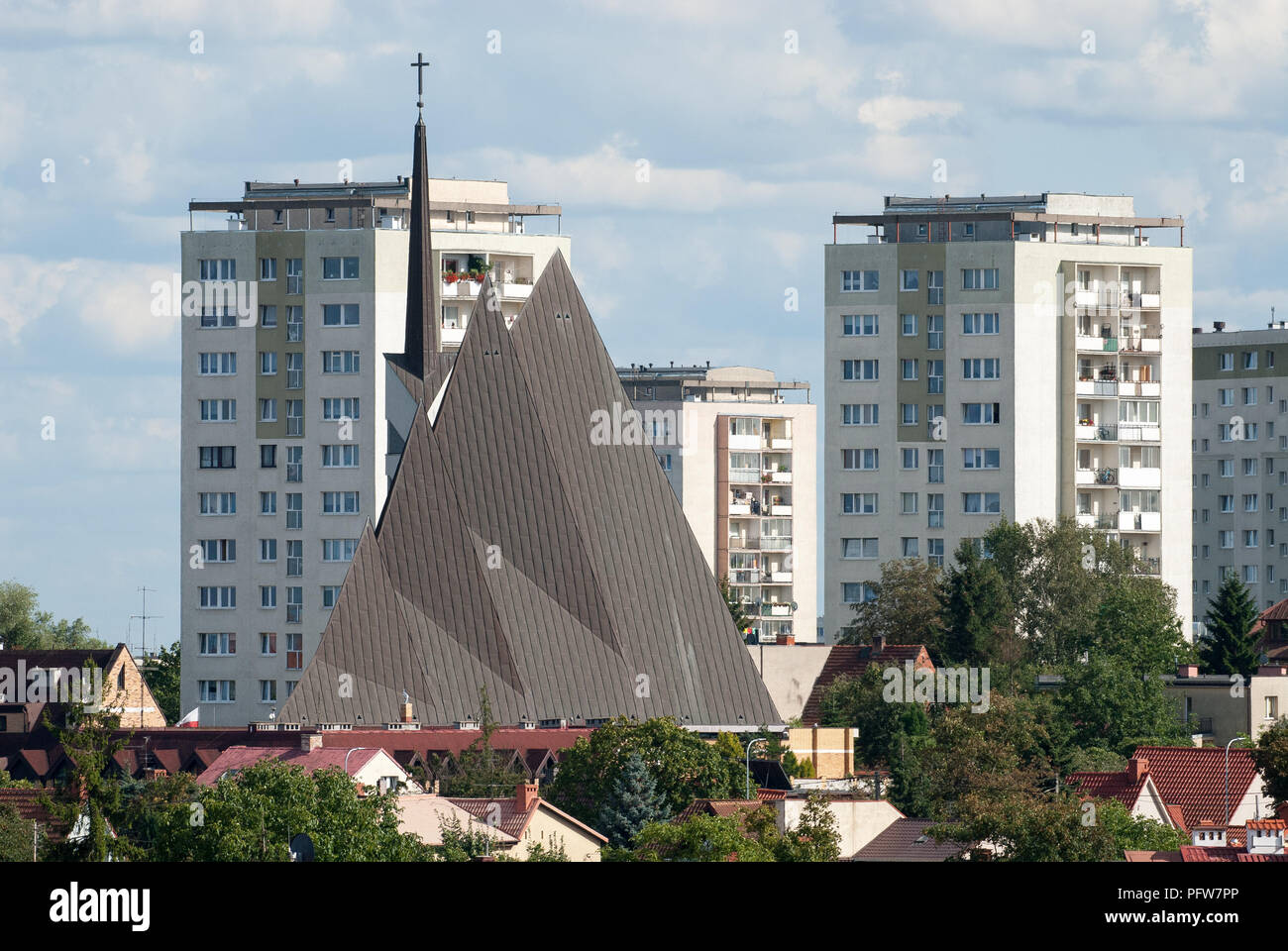 Era comunista edifici di appartamenti a Danzica, Polonia. 12 agosto 2018 © Wojciech Strozyk / Alamy Stock Photo Foto Stock
