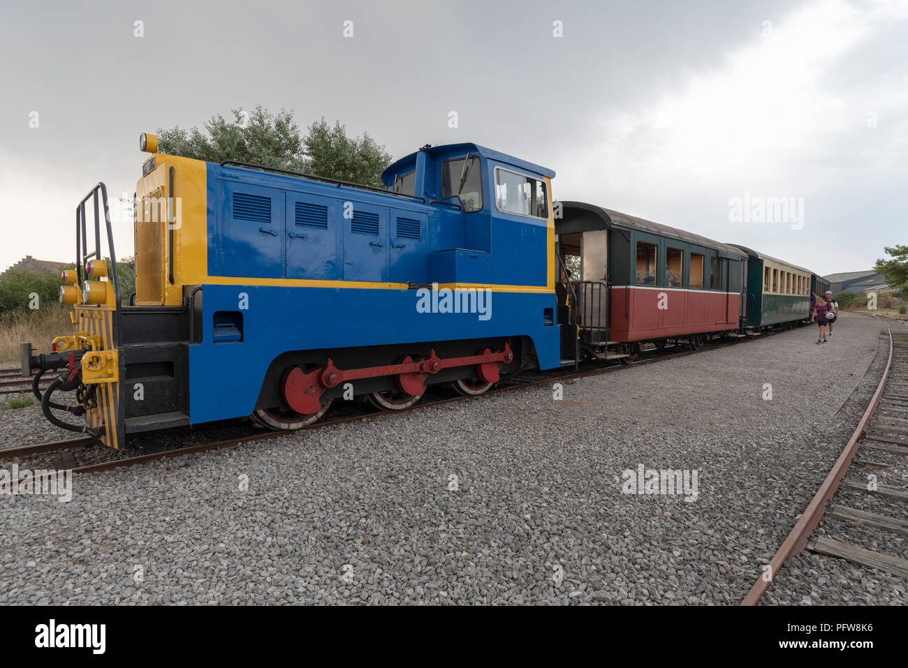 Una locomotiva diesel a Cayeux-sur-Mer Foto Stock