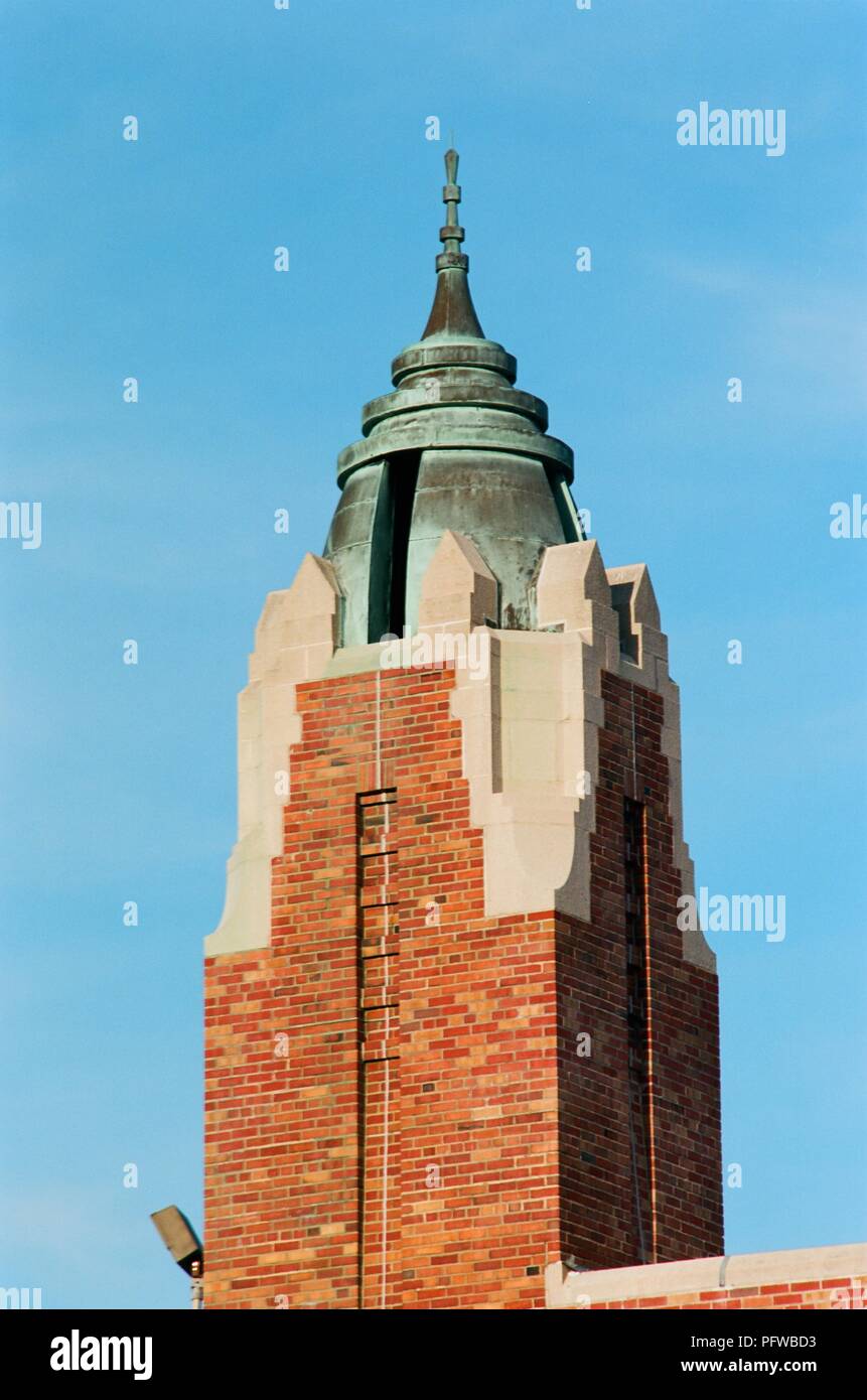 Vista dettagliata del mattone stile art deco building di Jones Beach sull'Isola Lunga, Wantagh, New York, 19 marzo 2018. () Foto Stock