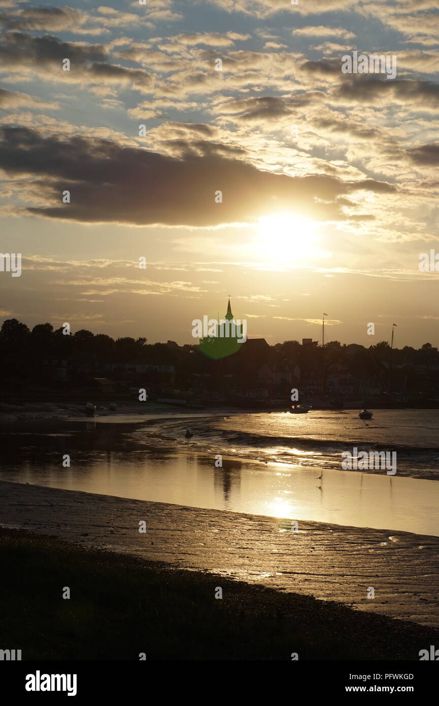 Tramonto sul porto. Foto Stock