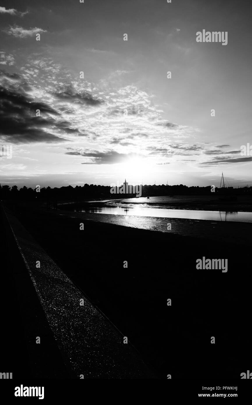Tramonto sul porto. Foto Stock