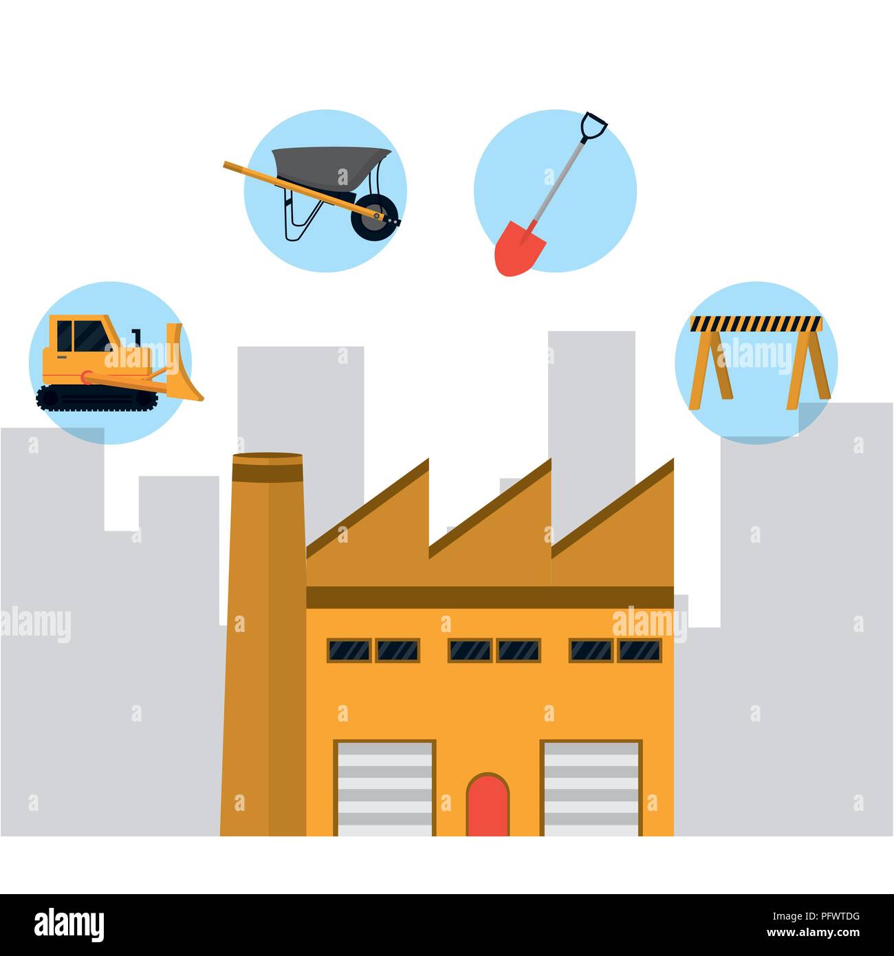 Industria di costruzione concept Illustrazione Vettoriale