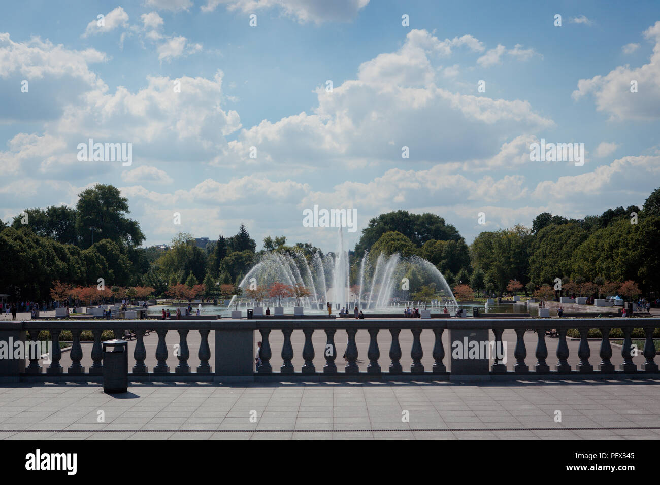 Fontana al Gorky Park, Mosca Russia Foto Stock