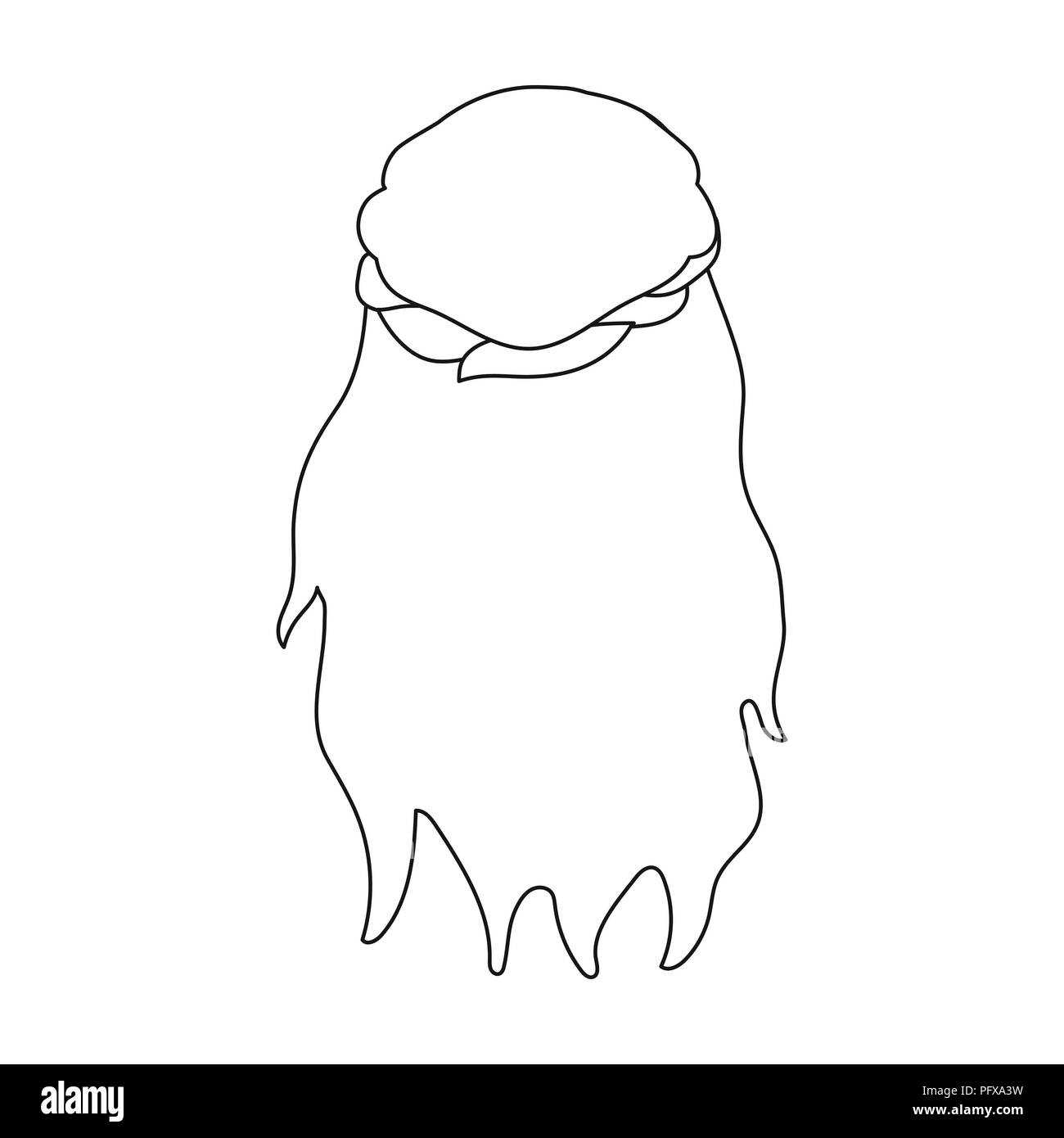 Dark, capelli sciolti dietro.Torna acconciatura unica icona in stile struttura simbolo vettore illustrazione stock . Illustrazione Vettoriale