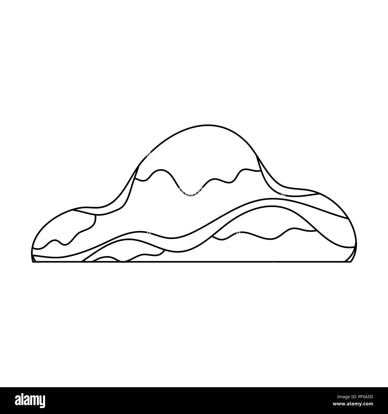 Bassa sabbia marrone mountain.diverse montagne unica icona in stile struttura simbolo vettore stock web illustrazioni. Illustrazione Vettoriale