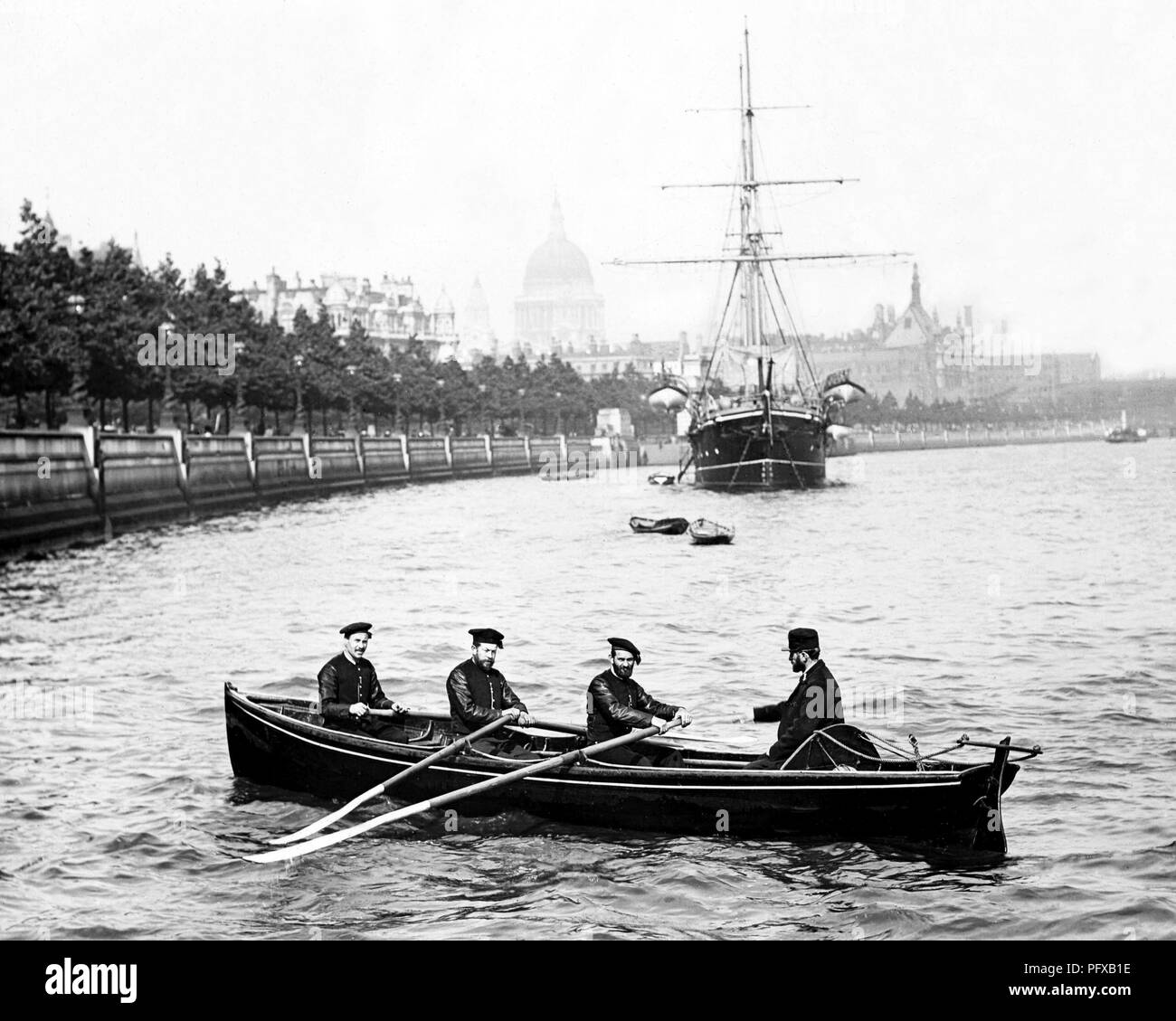 Londra la polizia fluviale, PERIODO VITTORIANO Foto Stock