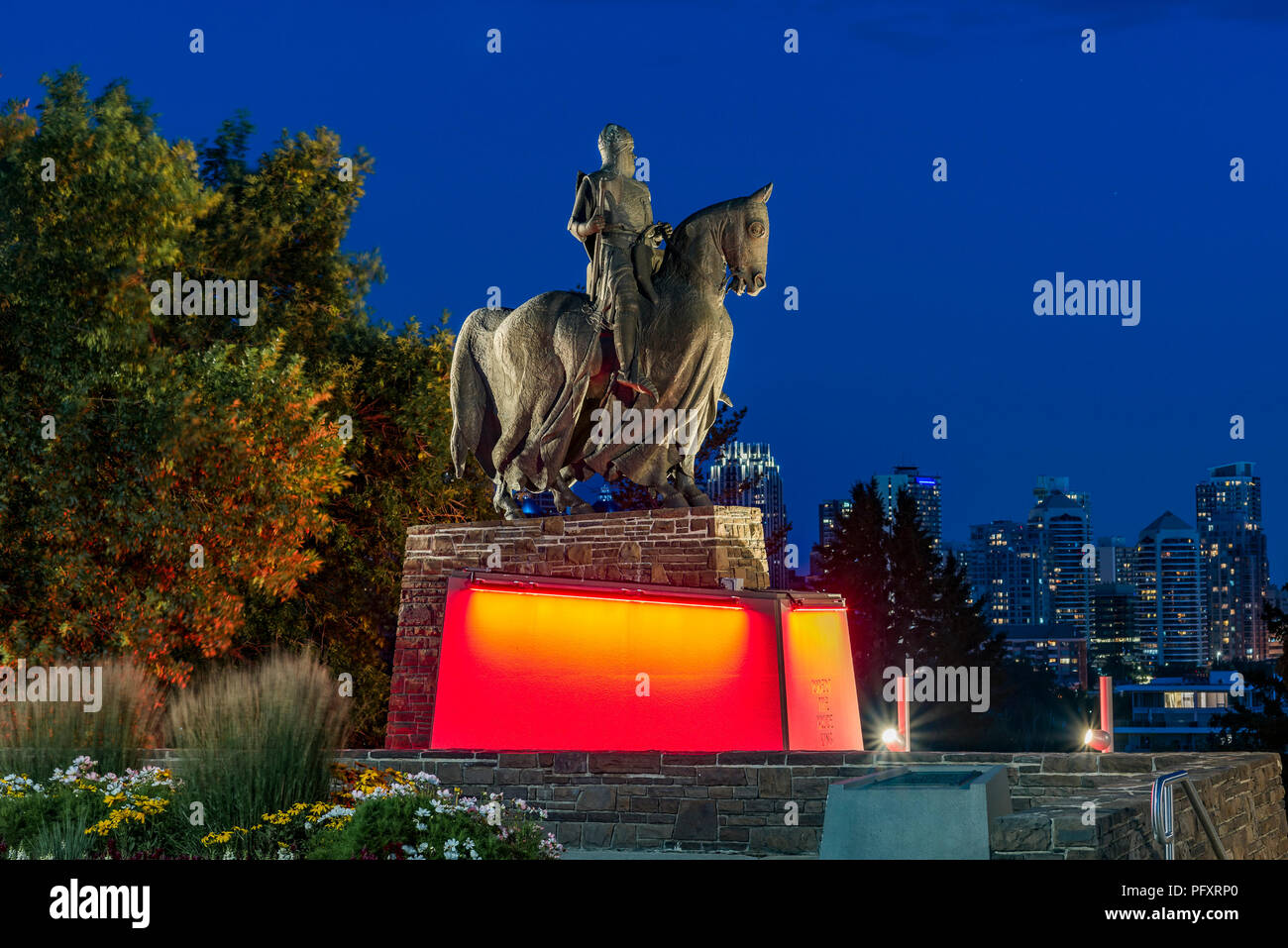 Robert the Bruce statua, Calgary, Alberta, Canada. Foto Stock