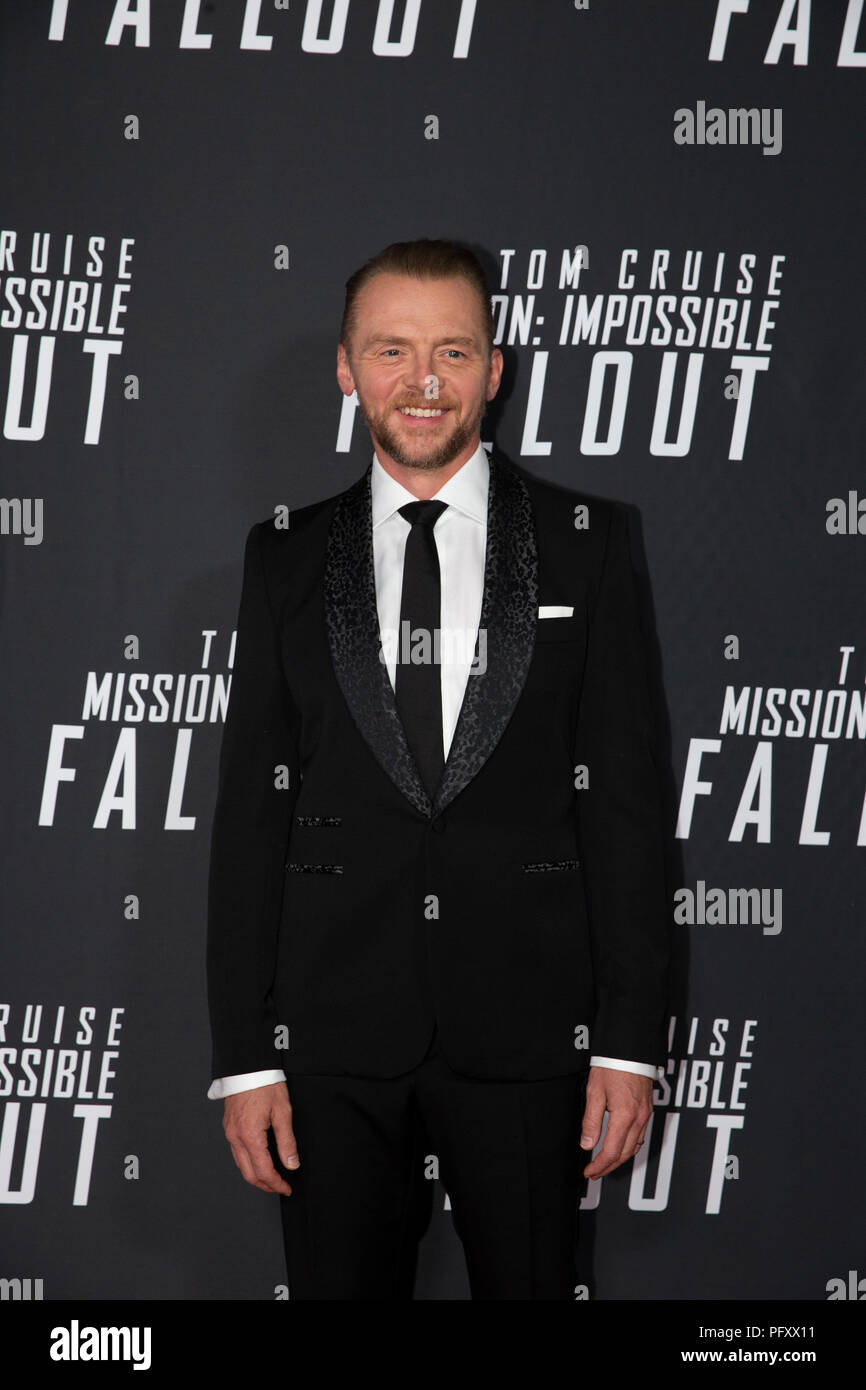 Attore Simon Pegg passeggiate red caret prima ad uno screening di missione impossibile Fallout un lo Smithsonian National Air & Space Museum il 22 luglio a Washington, DC. Foto Stock