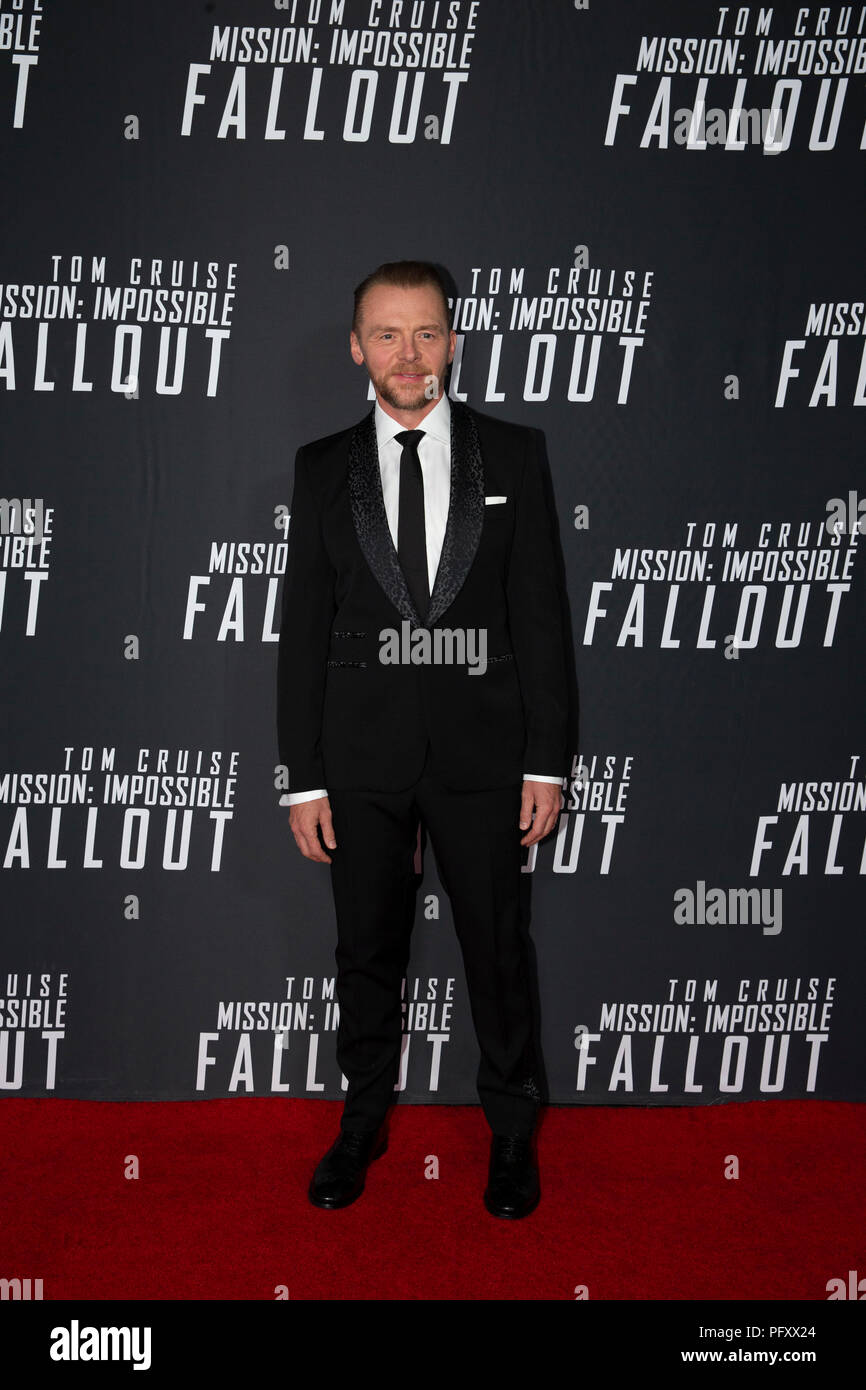 Attore Simon Pegg passeggiate red caret prima ad uno screening di missione impossibile Fallout un lo Smithsonian National Air & Space Museum il 22 luglio a Washington, DC. Foto Stock