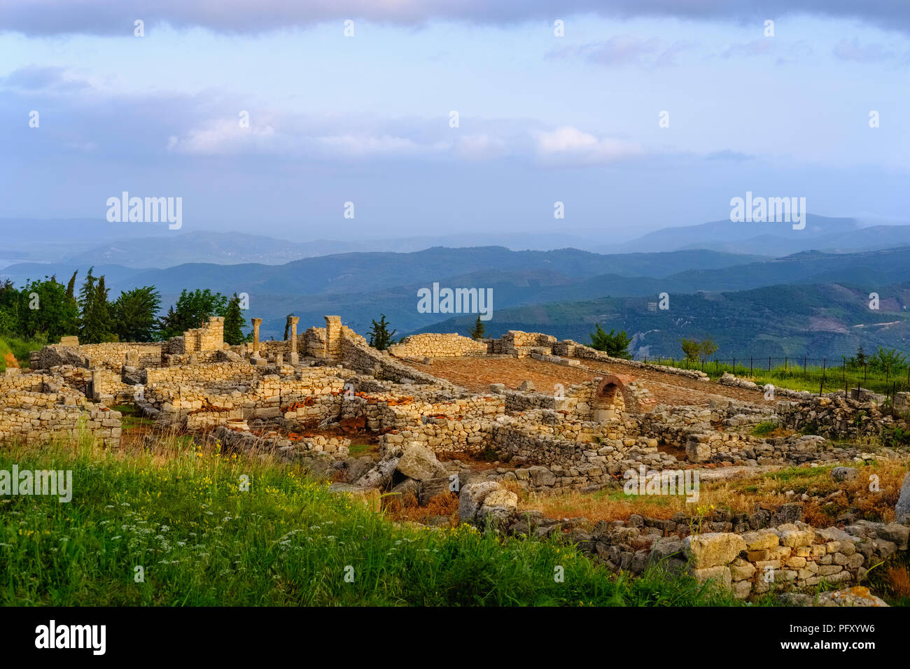 Antica città Byllis, Qarier Fier, Albania Foto Stock