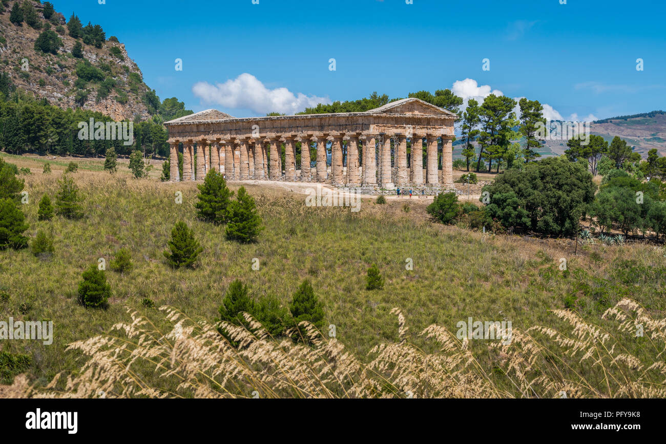 Il Tempio di Venere di Segesta, antica città greca in Sicilia Il sud dell'Italia. Foto Stock