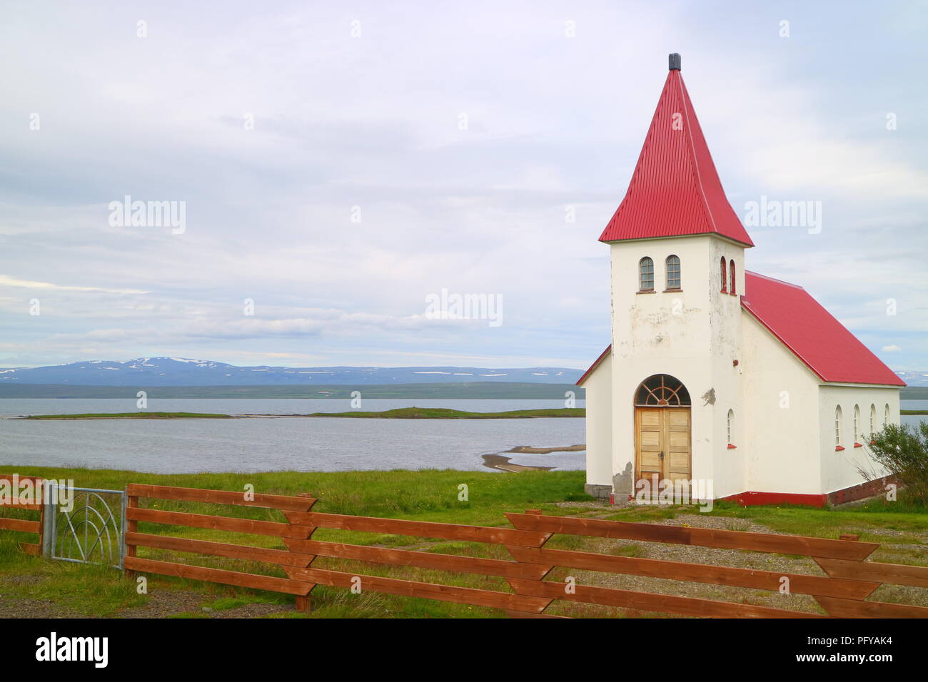 A nord-ovest dell'Islanda Chiesa Foto Stock