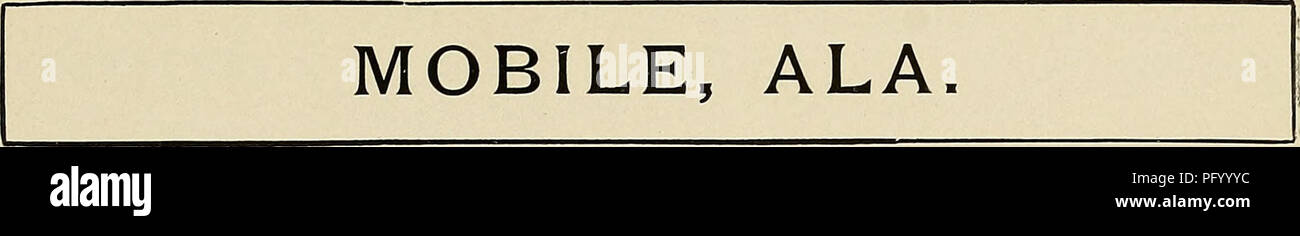 . La revisione di Cuba. La revisione di Cuba. 3S. HOME INDUSTRY Iron Works motori, caldaie e macchinari di fabbricazione e riparazione di tutti i tipi. Architectural ferro e ottone getti. Light e Heavy forgiati. Tutti i tipi di macchine forniture, Steamship opera una specialità A. KLING. Prop, JAS. S. BOGA. Supt. Un,Ki,iNAP,p^.  MOBILE. ALA. Principali alberghi in Mobile, Ala. La CAWTHON IL BIENVILLE (ignifughi) (moderno) europeo, J75 Camere europeo, J50 Camere $L50 fino $U00 fino entrambi gli hotel nel cuore di Gty, rivolta a Bienville cavo quadrato Indirizzo: Pitchpine, Mobile, Ala. CHICAGO LEGNAME &AMP; COAL CO. MANUFACTUR Foto Stock