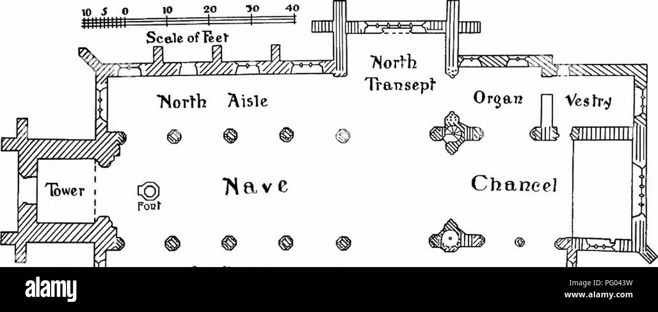 Una panoramica storica della contea di Hertford, con dettagli sugli sviluppi architettonici, tra cui la costruzione della torre e navata ovest Braughing Hundred, con modifiche successive come l'aggiunta della clearstory nel 1410. Foto Stock