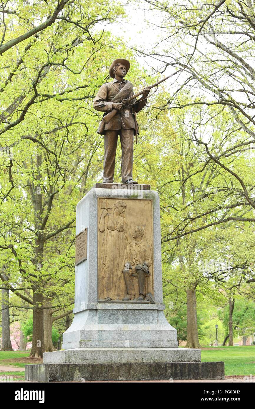 Silent Sam statua, Università della Carolina del nord, NC Foto Stock