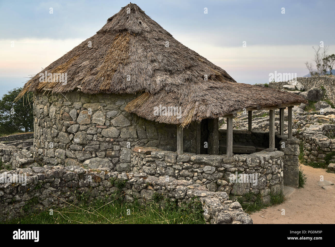 Insediamento celtico di Castro de Santa Tecla, 1 ° secolo AC, La Guardia, Guarda, Pontevedra, Galizia, Spagna, Europa Foto Stock