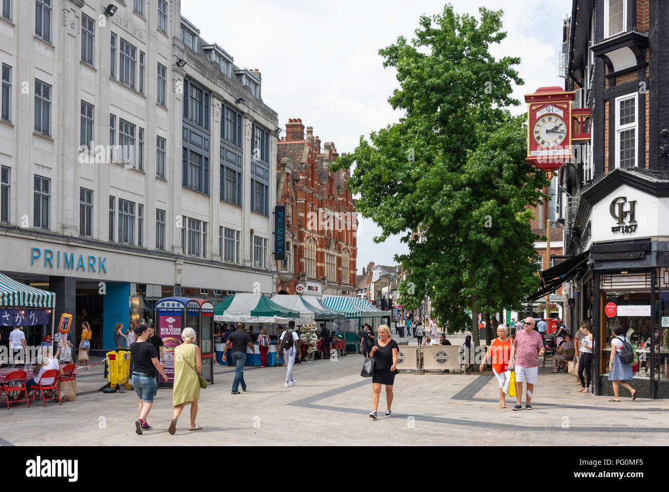 Area pedonale per High Street, Bromley, London Borough of Bromley, Greater London, England, Regno Unito Foto Stock