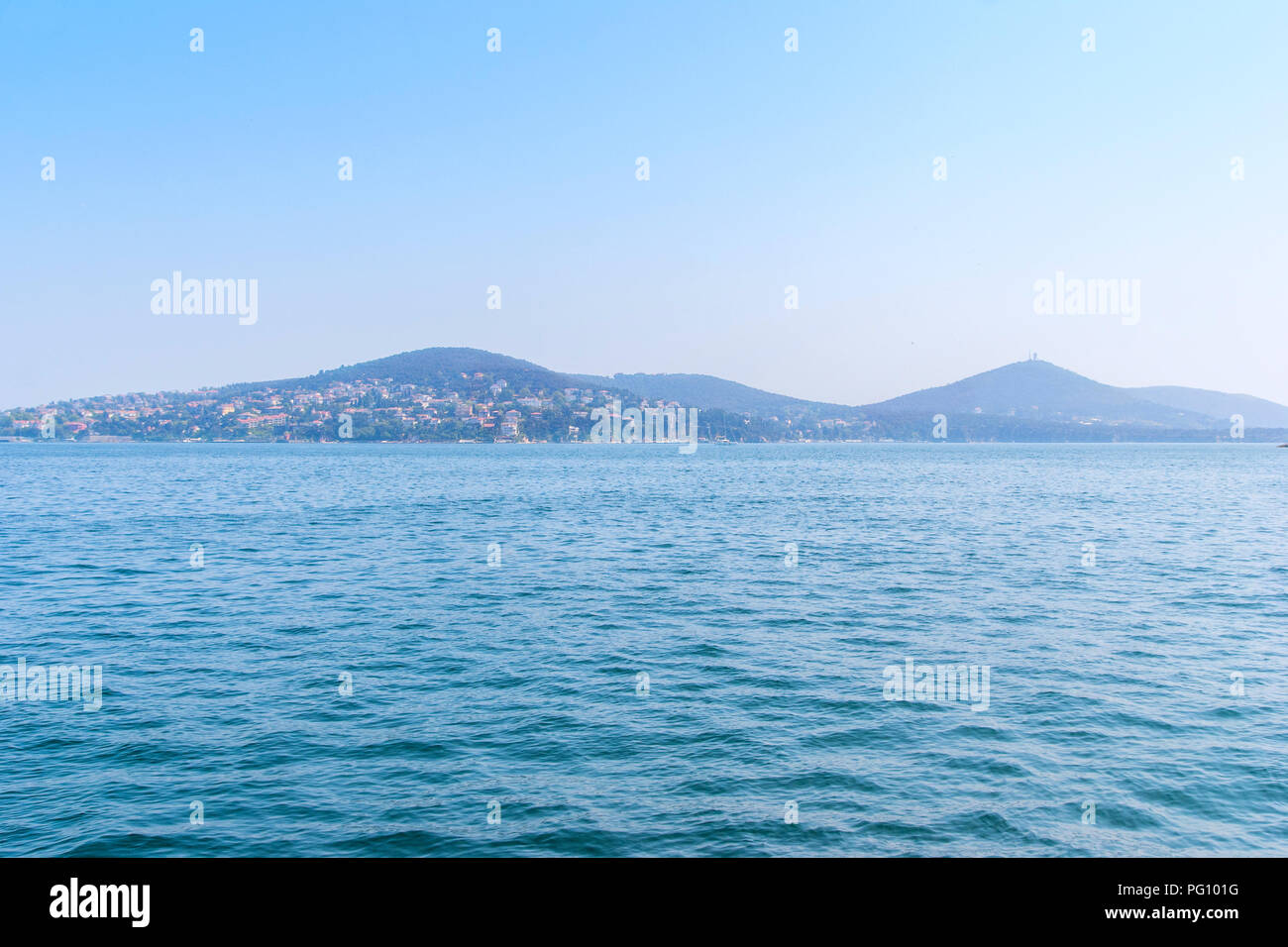 Vista del principe le isole e il Mare di Marmara dal traghetto Foto Stock