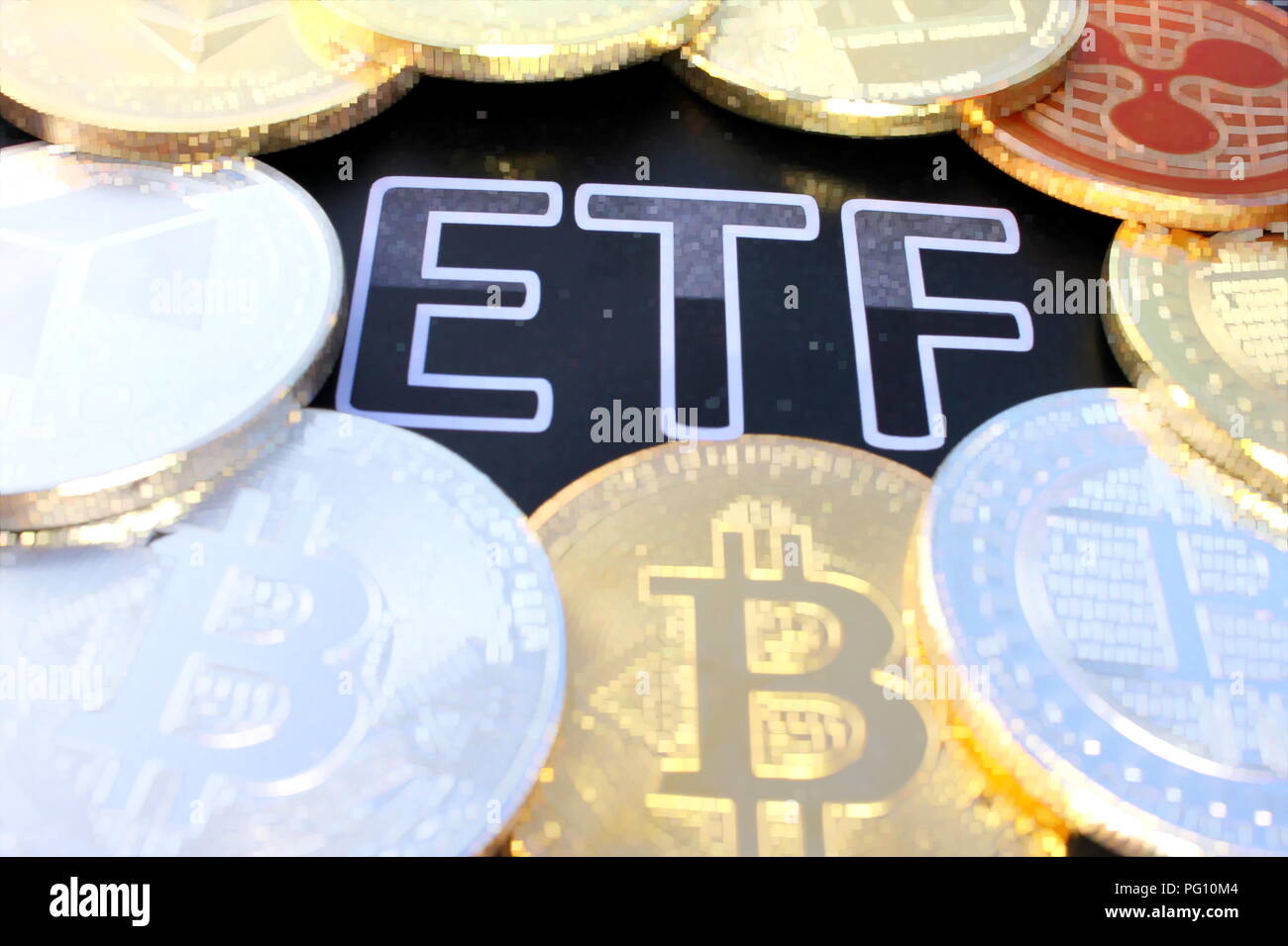 Un crypto ETF - il passo successivo verso un futuro decentrailzed - bitcoin ETF disturbato Foto Stock