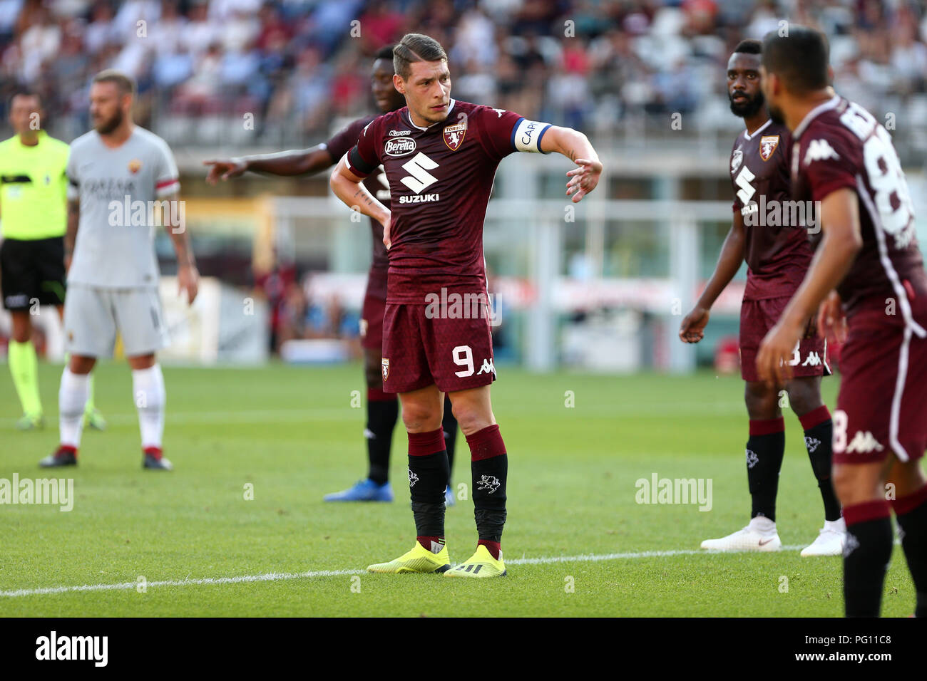 Andrea Belotti di Torino FC durante la serie di una partita di calcio tra  Torino Fc e come Roma Foto stock - Alamy