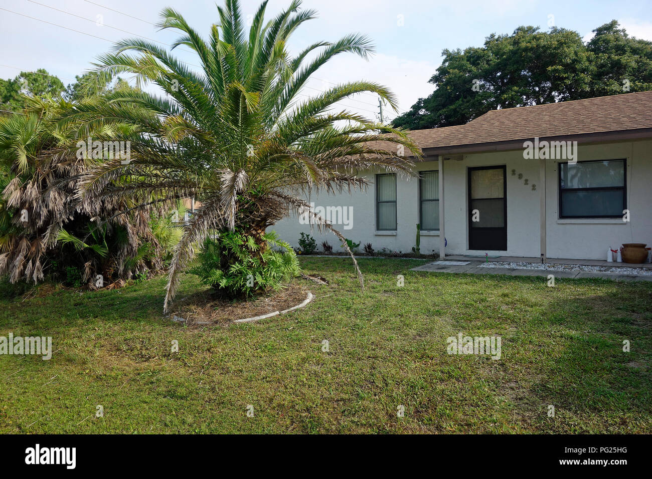 Un cinder o blocco di cemento casa o casa in Florida, Stati Uniti d'America Foto Stock