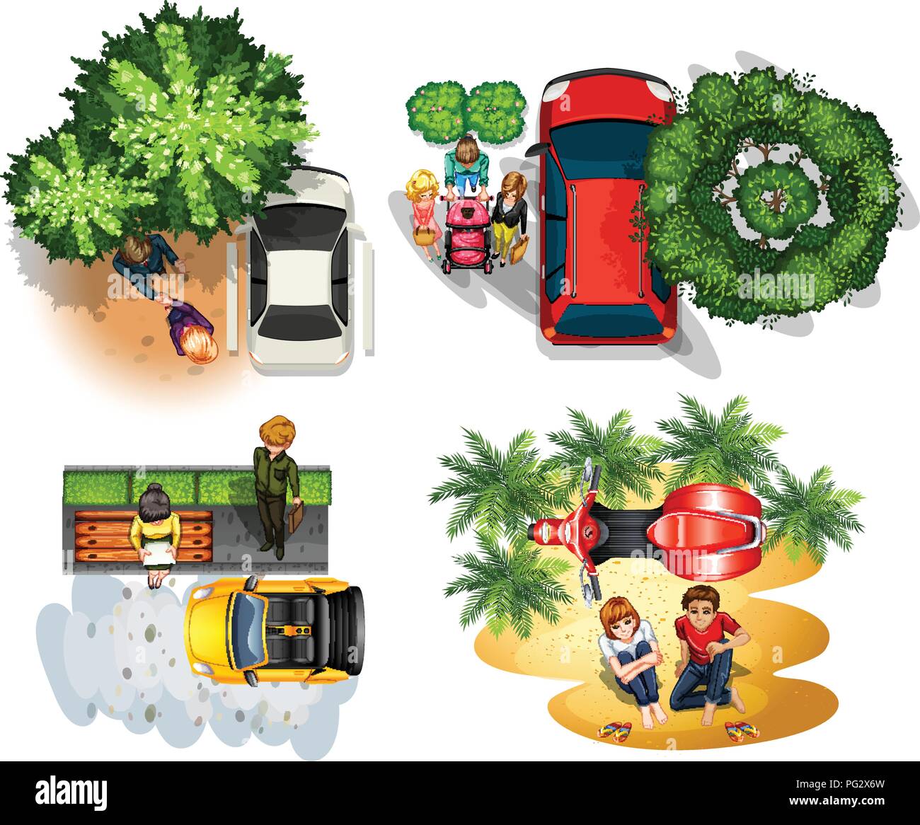 Set di viste aeree illustrazione Illustrazione Vettoriale