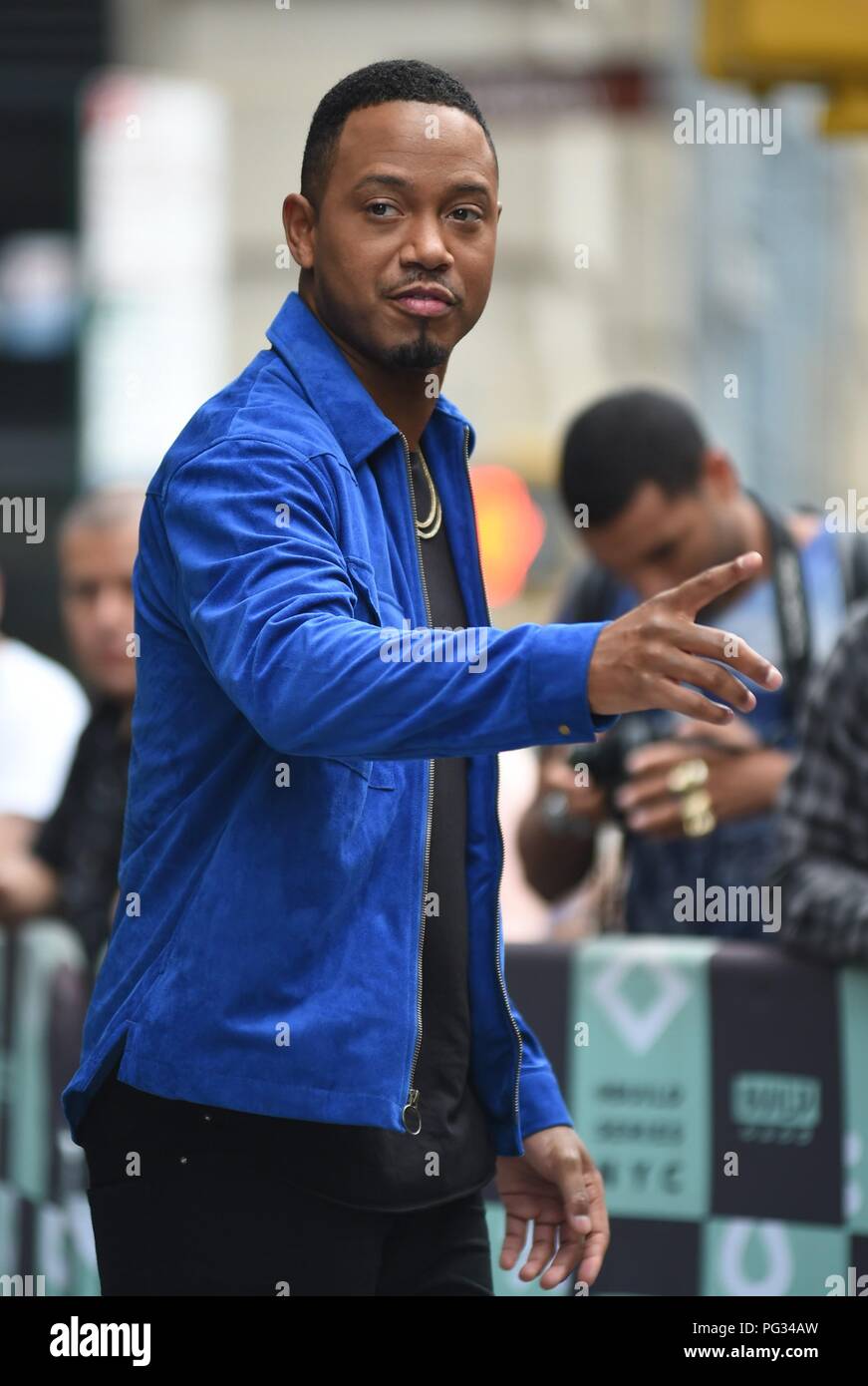 Terrance J fuori e circa per celebrità Candids - MER, , New York, NY Agosto 22, 2018. Foto di: Kristin Callahan/Everett Collection Foto Stock