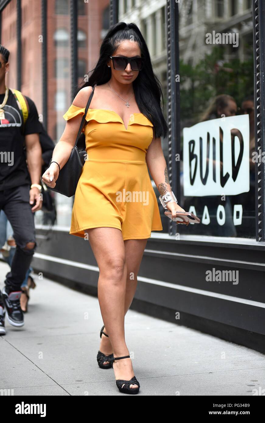 Angelina Pivarnick fuori e circa per celebrità Candids - MER, , New York, NY Agosto 22, 2018. Foto di: Kristin Callahan/Everett Collection Foto Stock
