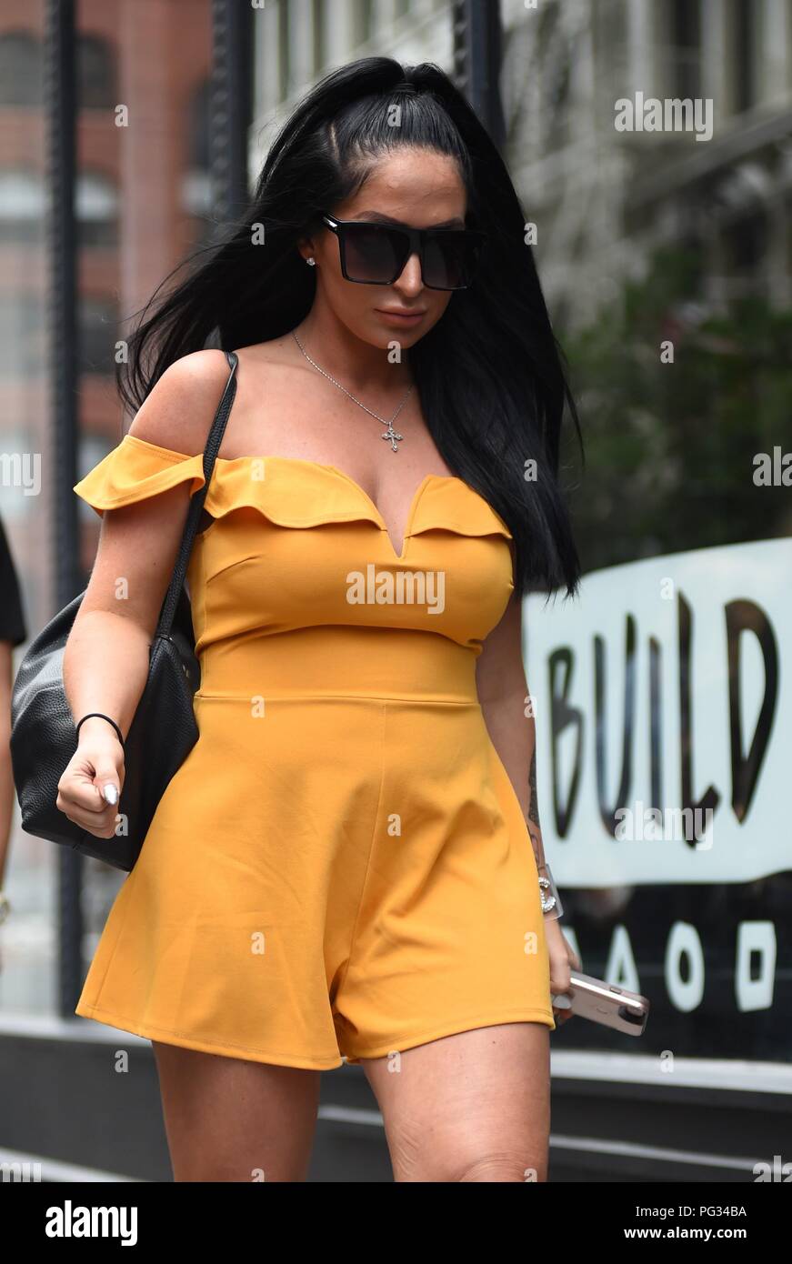 Angelina Pivarnick fuori e circa per celebrità Candids - MER, , New York, NY Agosto 22, 2018. Foto di: Kristin Callahan/Everett Collection Foto Stock
