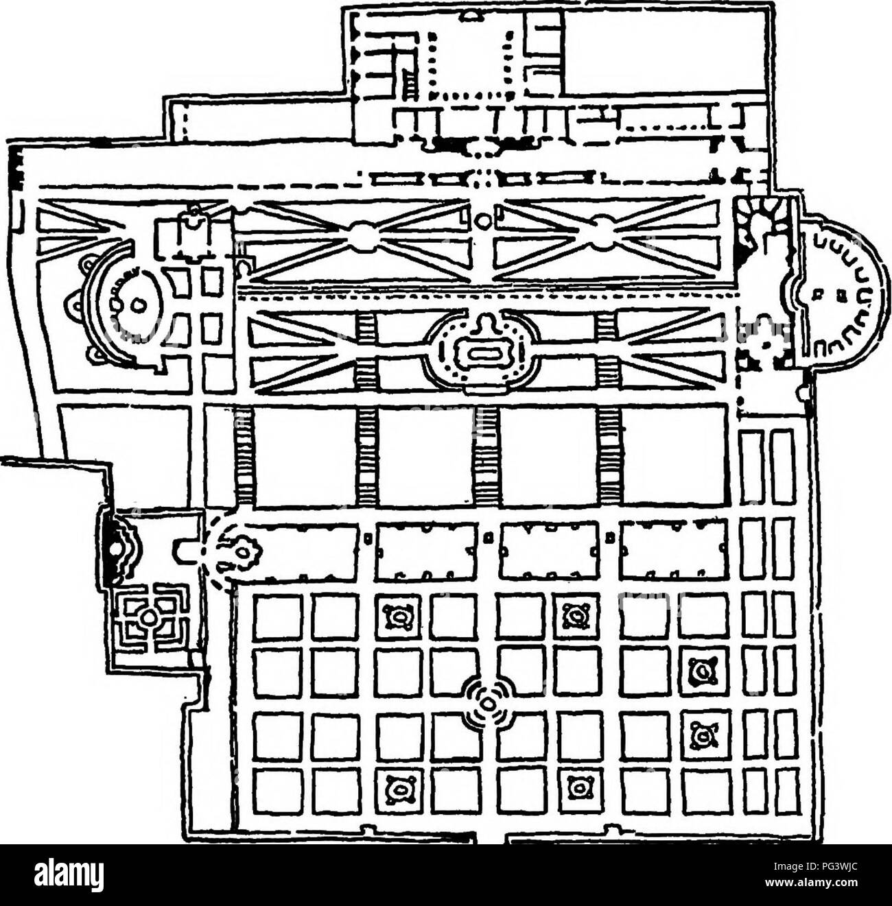 Questa immagine di una guida sul giardinaggio paesaggistico presenta disegni per vari climi, tra cui New England, New Orleans e California meridionale. Sottolinea l'importanza di considerare le condizioni locali durante la progettazione dei giardini e mette in mostra un tipico giardino all'italiana di Villa d'Este. Foto Stock