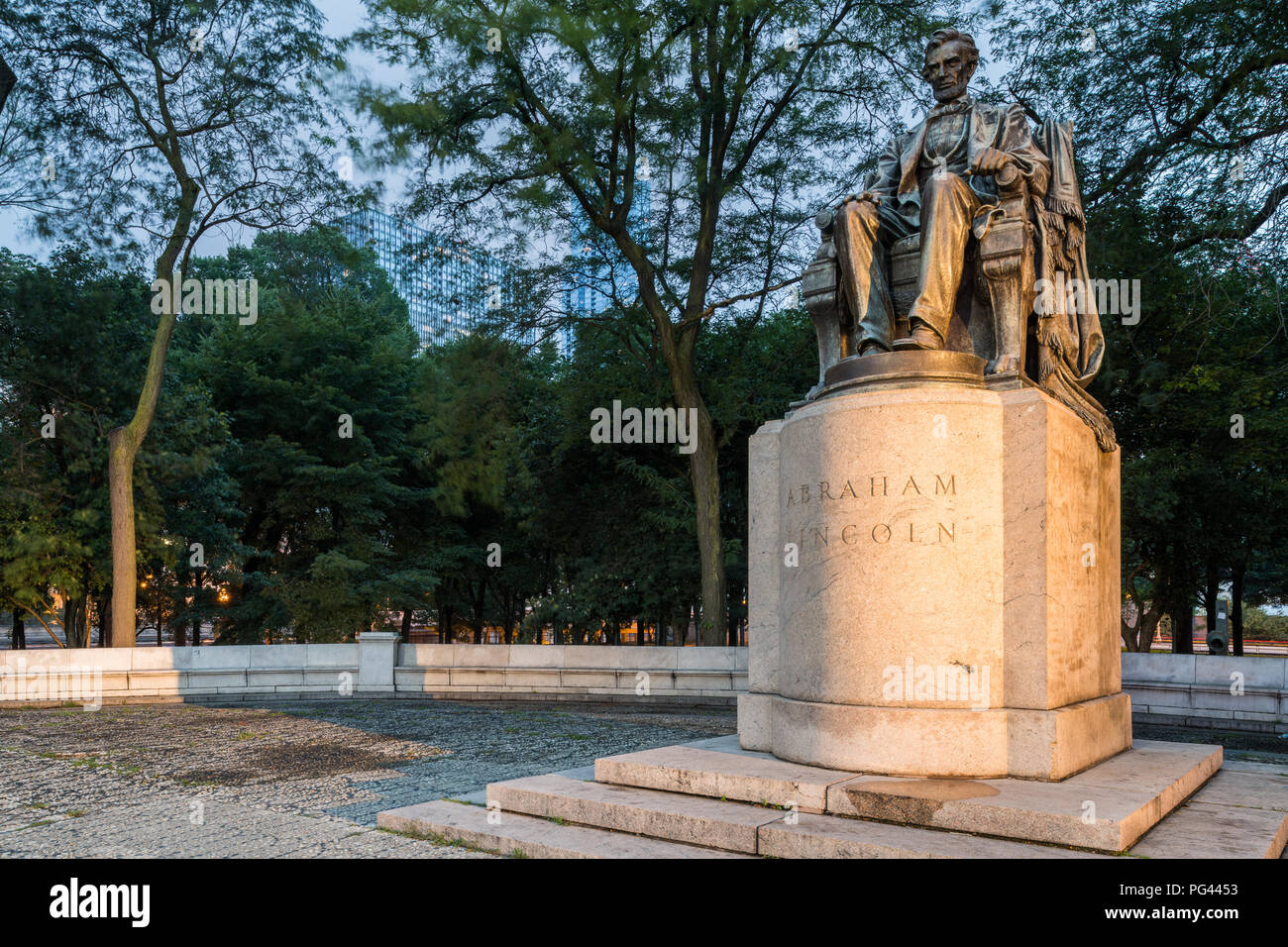 Statua di Abraham Lincoln in Grant Park Foto Stock