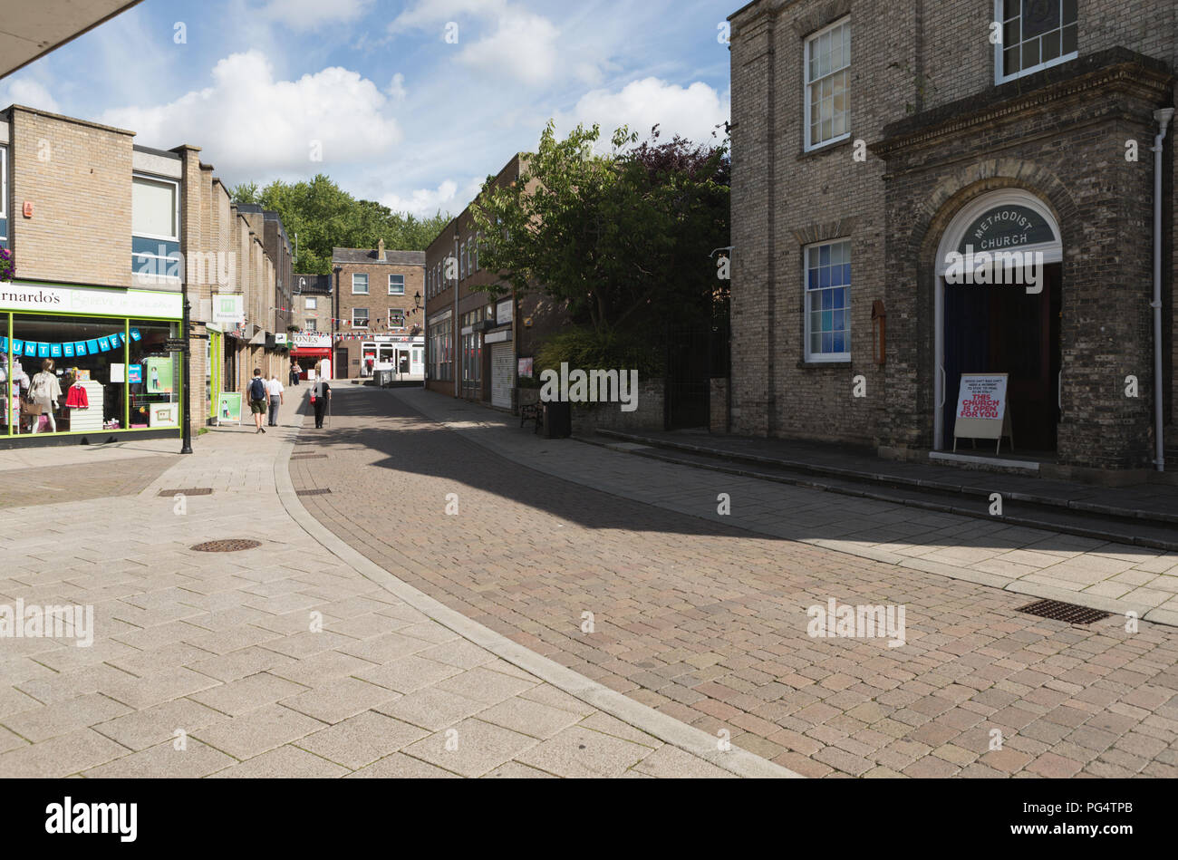 Cercando di King Street, Thetford, dalla chiesa metodista. Unsharpened Foto Stock