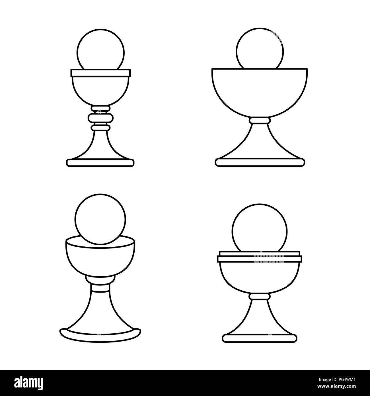 Profilo cristiano icona calice isolato. Moderno e semplice piatto simbolo cristiano illustrazione vettoriale. Illustrazione Vettoriale