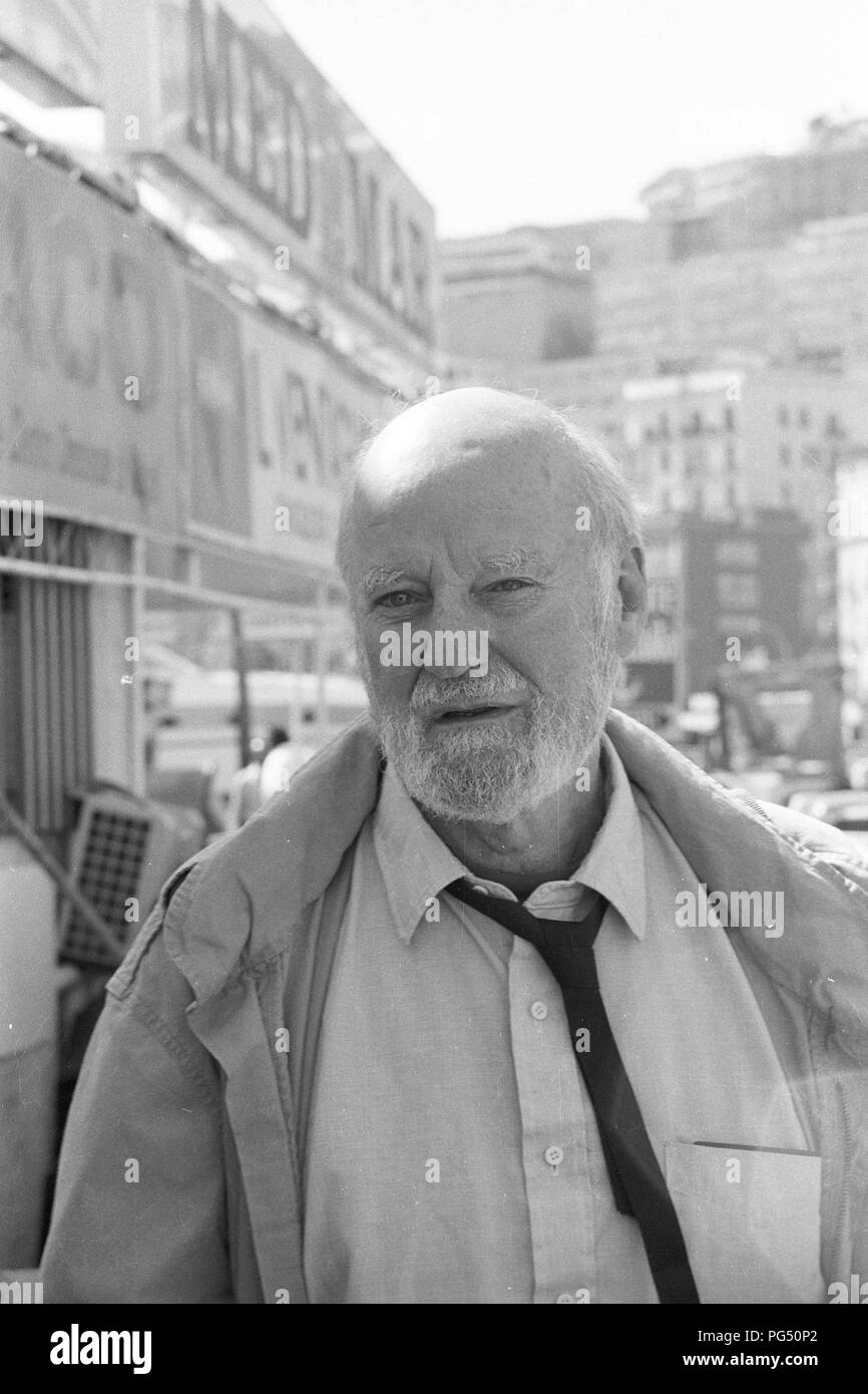 Lo scrittore americano Lawrence Ferlinghetti a Capri nel 1990. Foto Stock