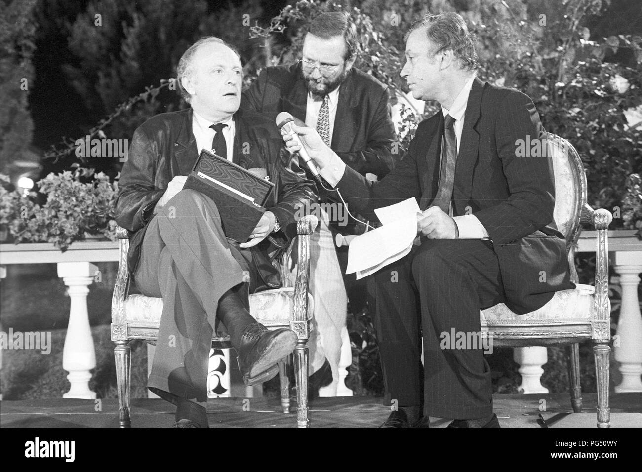 "Presentazione del premio letterario ''premio'' per il poeta Russo-americano Joseph Brodsky (l).". Foto Stock