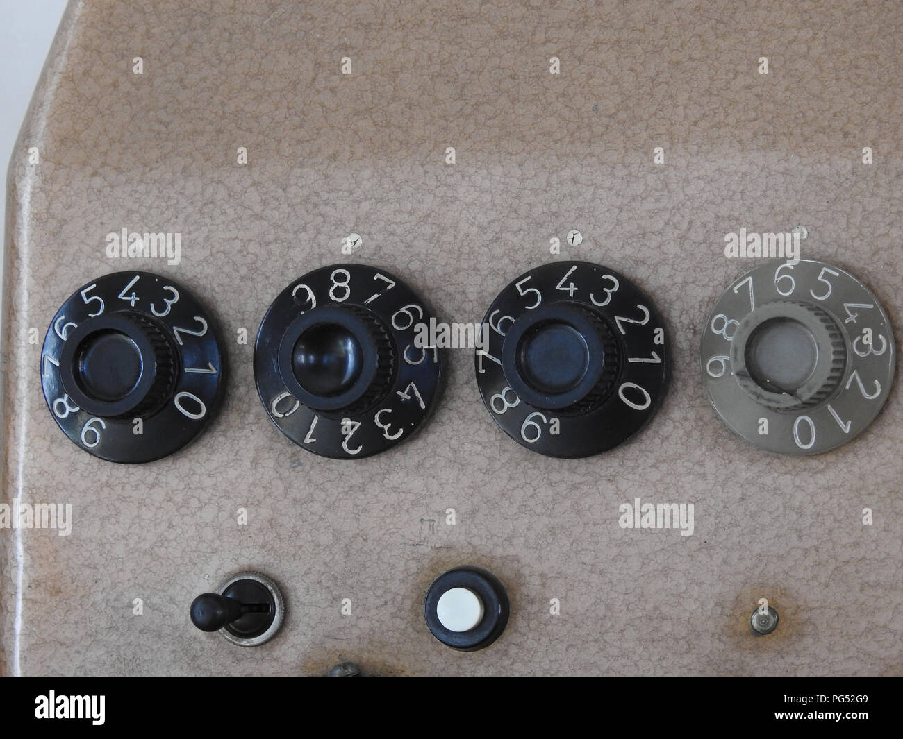 Impostazione retrò compone closeup Foto Stock