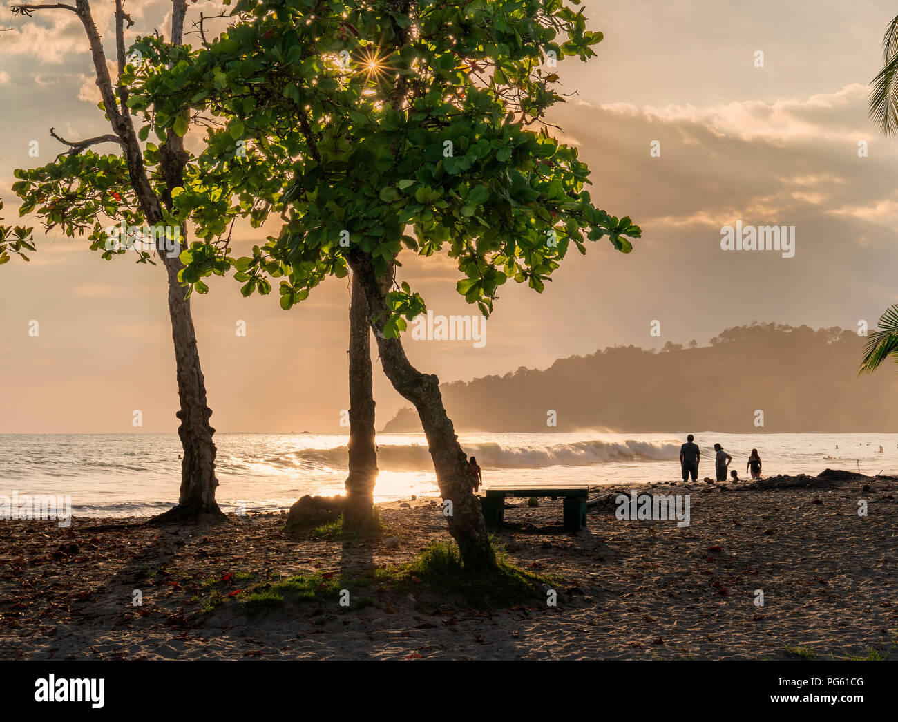 Spiaggia, Parco Nazionale di Corcovado, Osa Peninsula, Costa Rica. Foto Stock