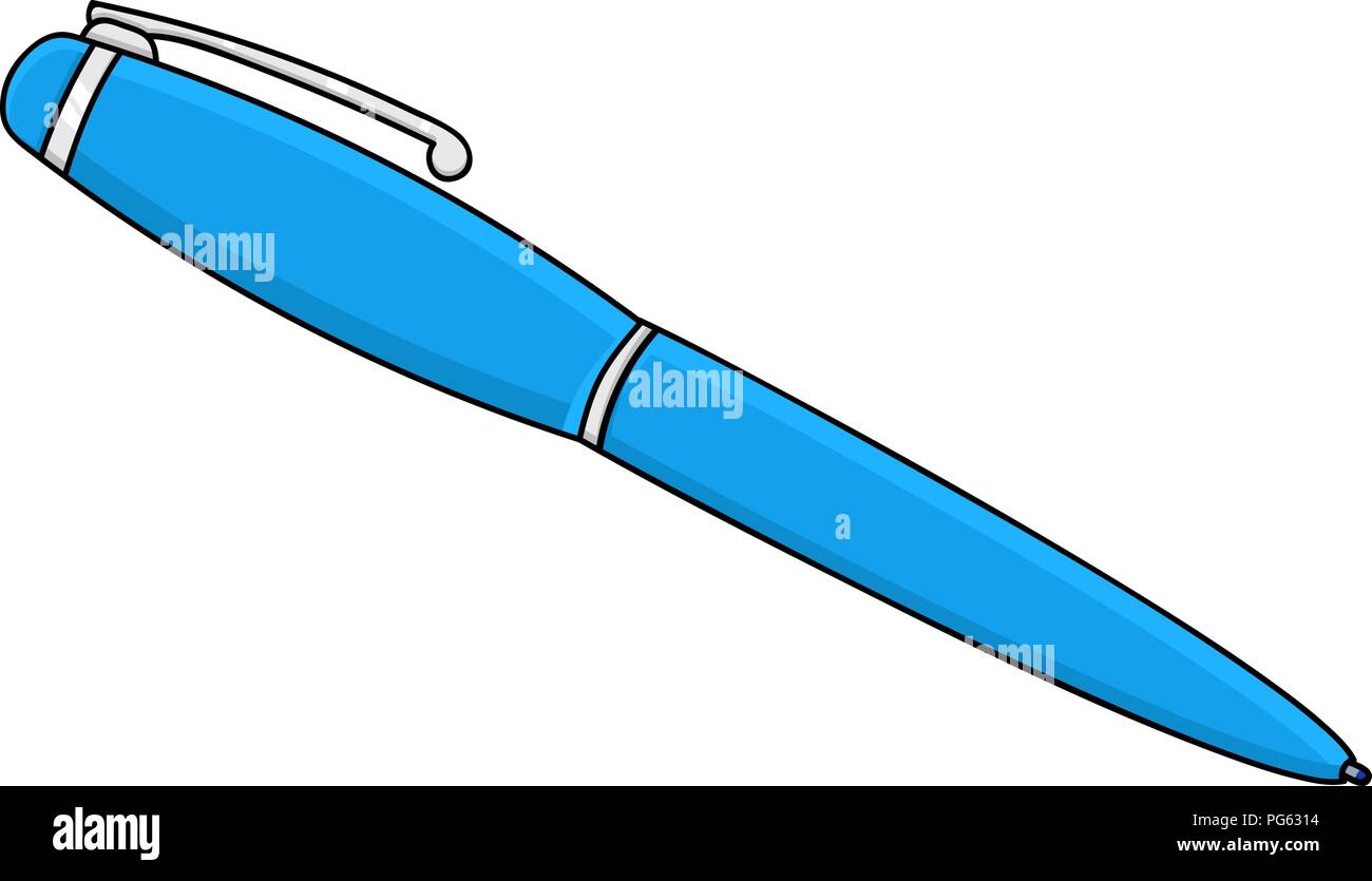 Penna blu. Doodle illustrazione dello stile Illustrazione Vettoriale