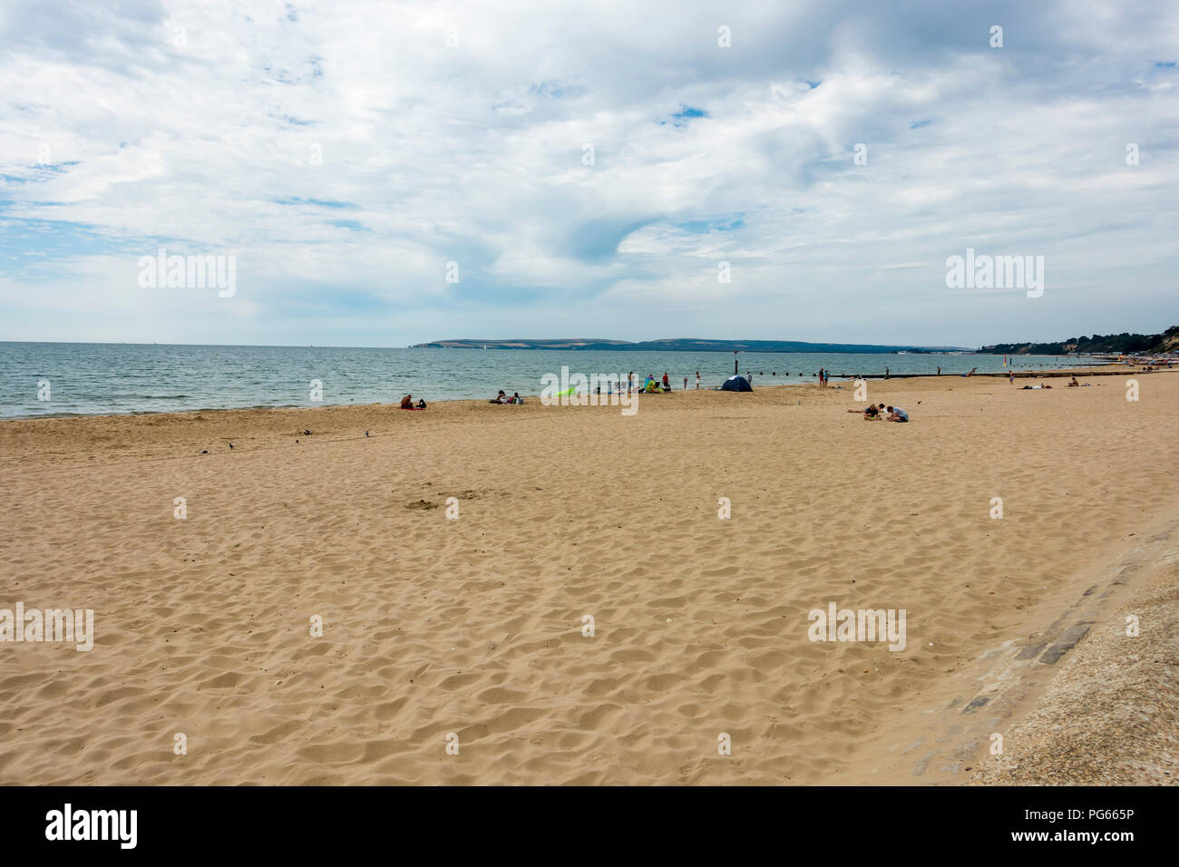 Bournemouth Beach nella stagione estiva, Bournemouth Dorset, Regno Unito Foto Stock